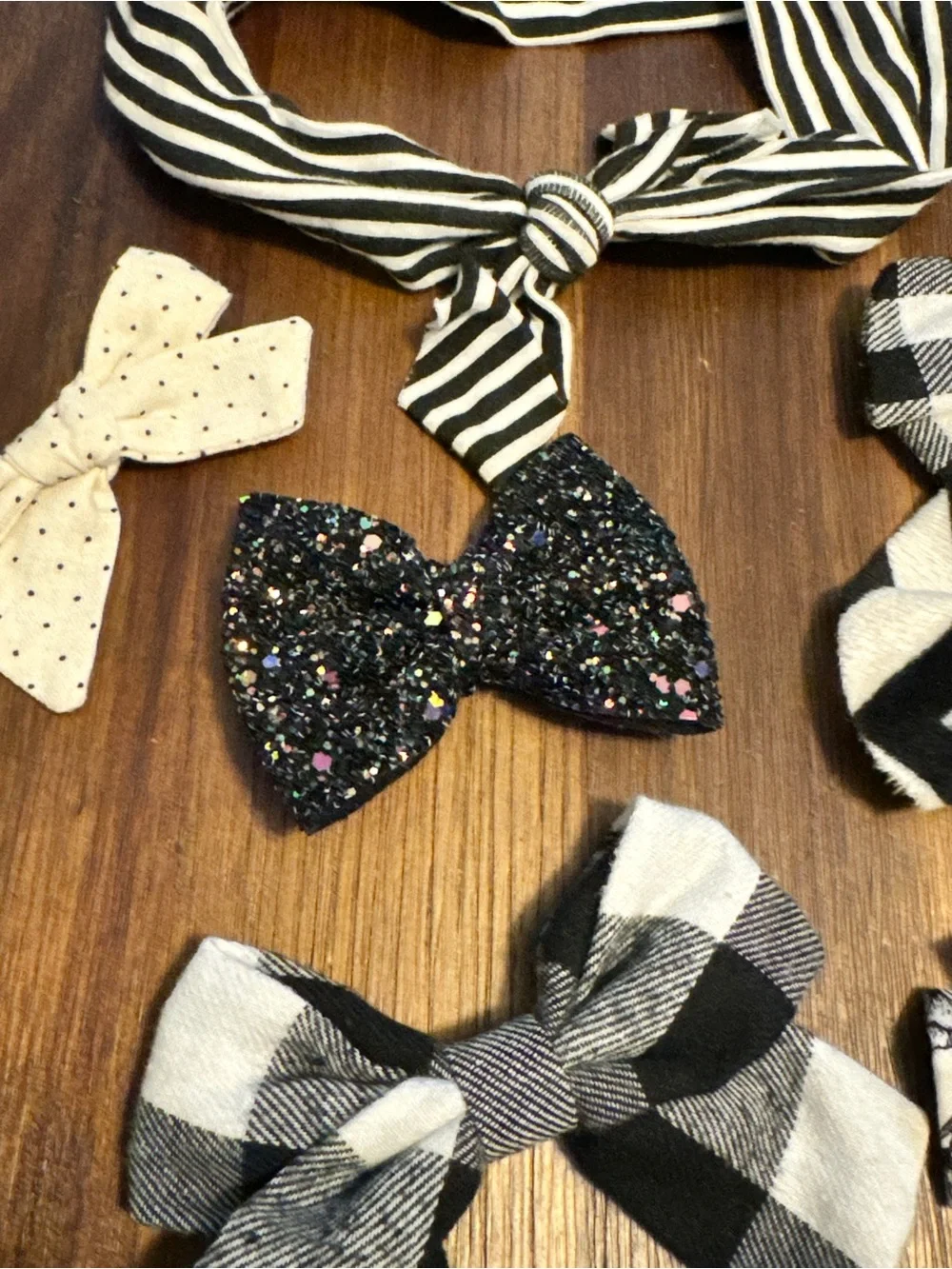 Black & White Boutique Bow Hair Set - Girls Hair Accessories Lot Bundle